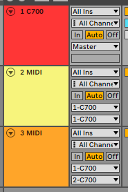 C700 Ableton MIDI input port
